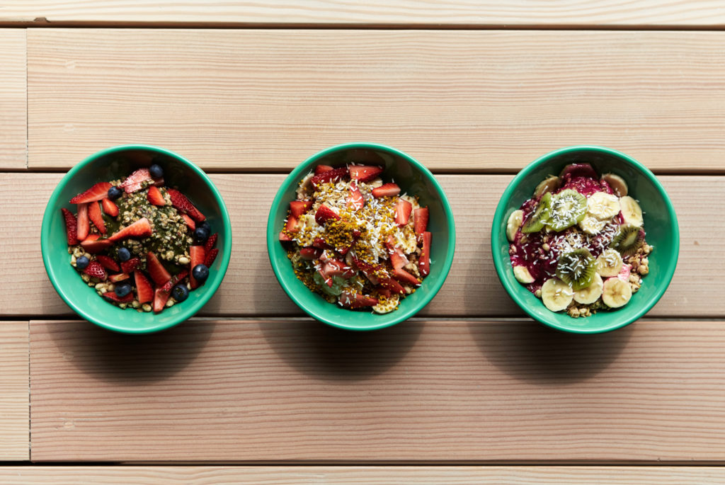 Compilation Image of Top Vegan Acai Bowls on a Table