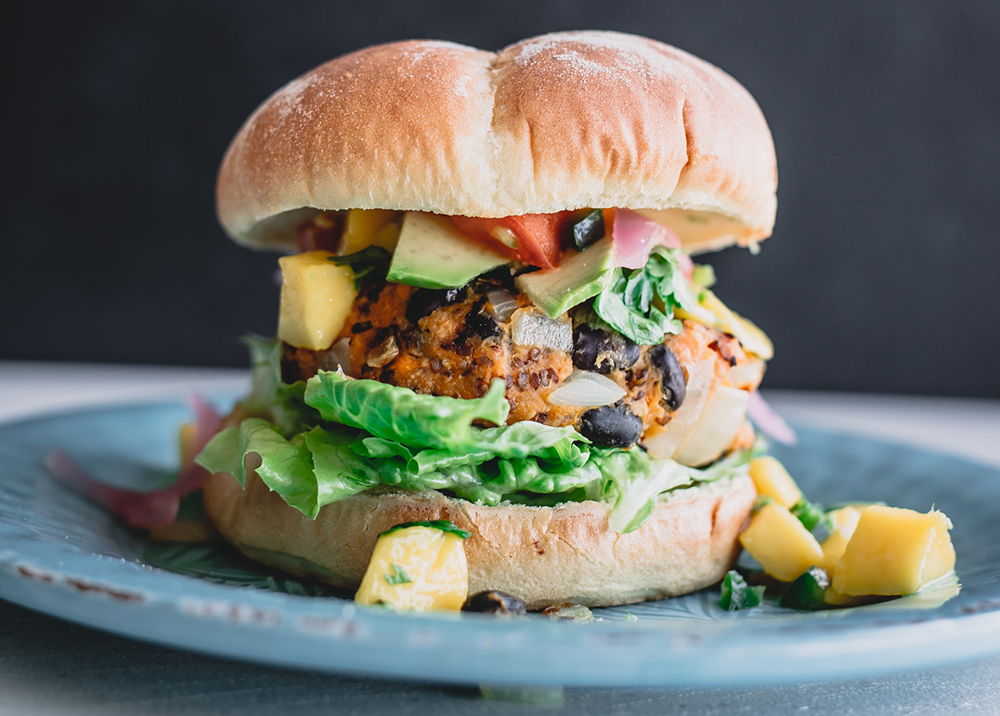 Plant Based Vegan Meat Alternatives (Photo of Plant Burger) as a Grocery List Item