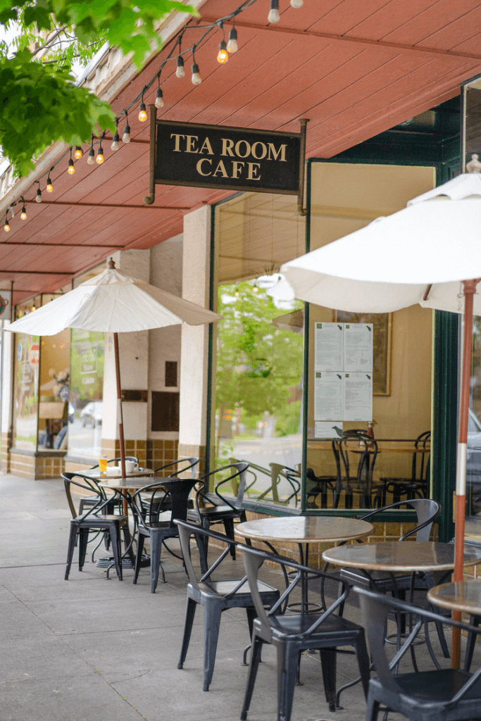 Tea Room Petaluma's Vegan Food Options (Seating Photo)